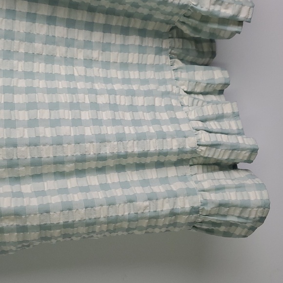 Open Edit Gingham Ruffle Hem Tank Top Size Large - Picture 3 of 7